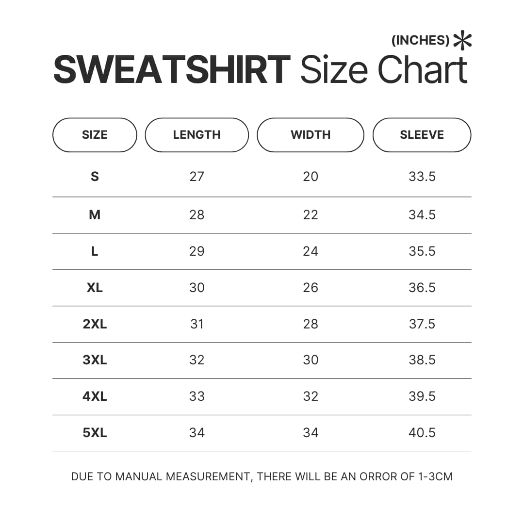 Sweatshirt Size Chart - Hank Williams III Merch