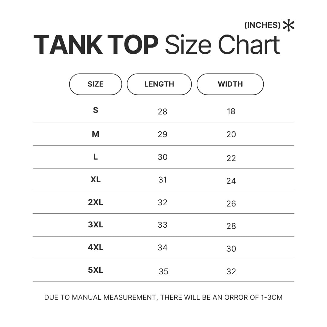 Tank Top Size Chart - Hank Williams III Merch