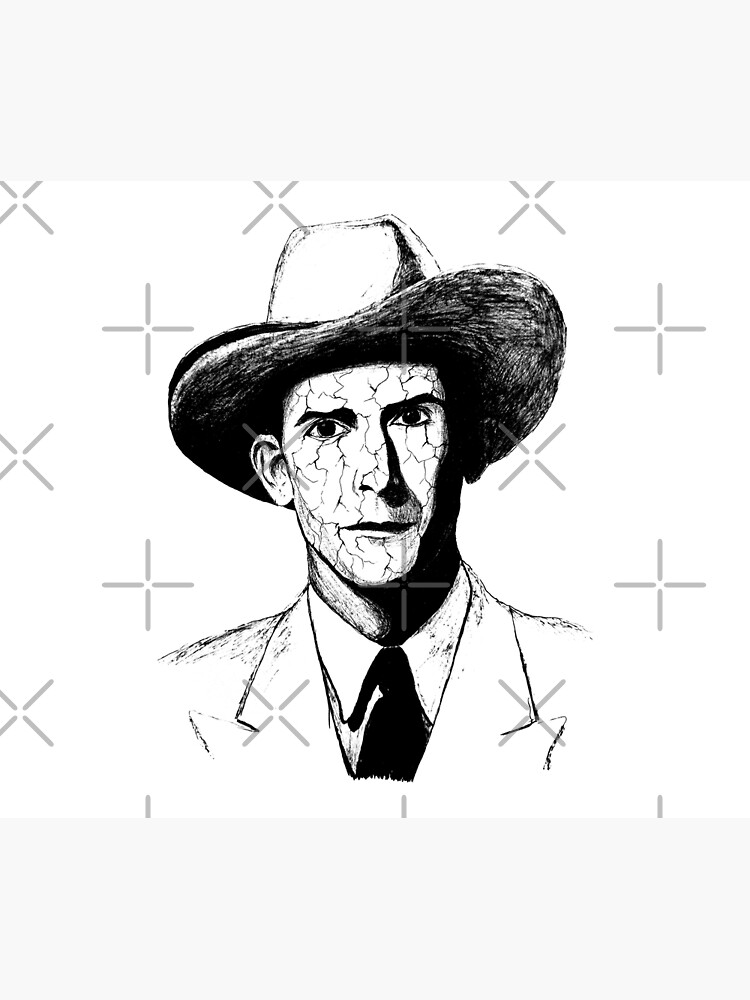 Poor Hank Williams Black Portrait Pen Drawing Transparent Shower Curtain - Image 2