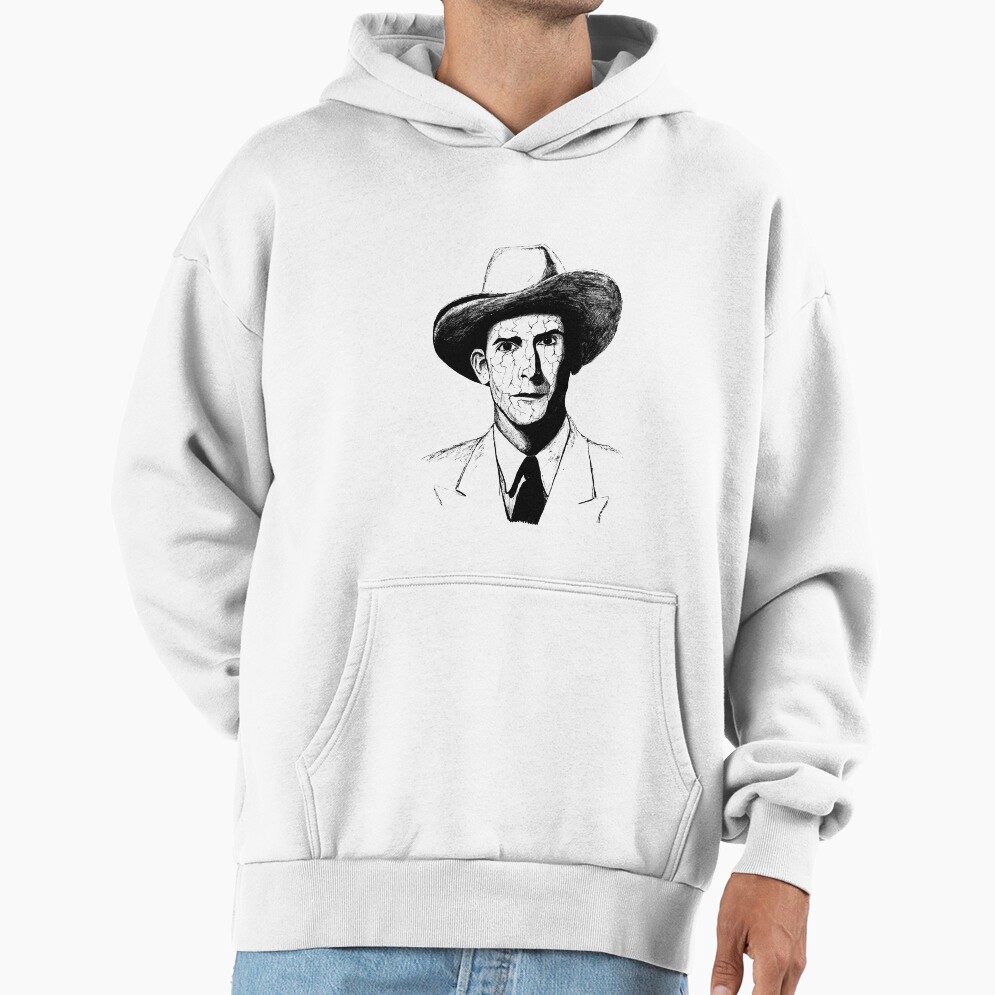 Poor Hank Williams Black Portrait Pen Drawing Transparent Hoodie
