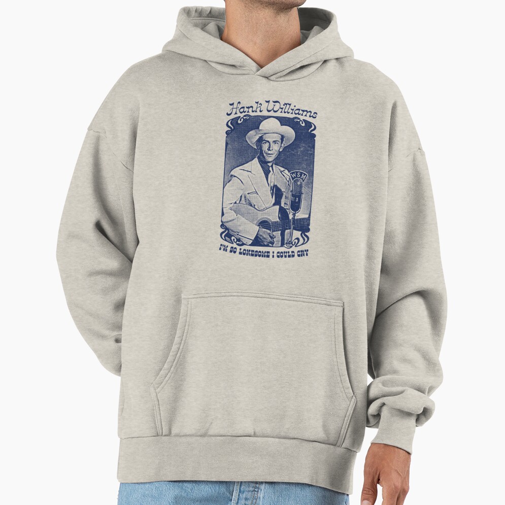 Hank Williams Vintage Faded Style Fan Design Hoodie - Image 3