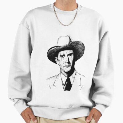 Poor Hank Williams Black Portrait Pen Drawing Transparent Sweatshirt