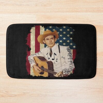 Hank Guitar Distressed Classic T Shirt Bath Mat