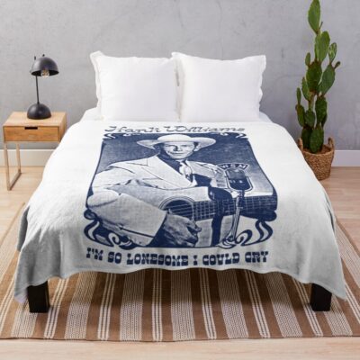Hank Williams Iii Vintage Faded Style Fan Design Throw Blanket