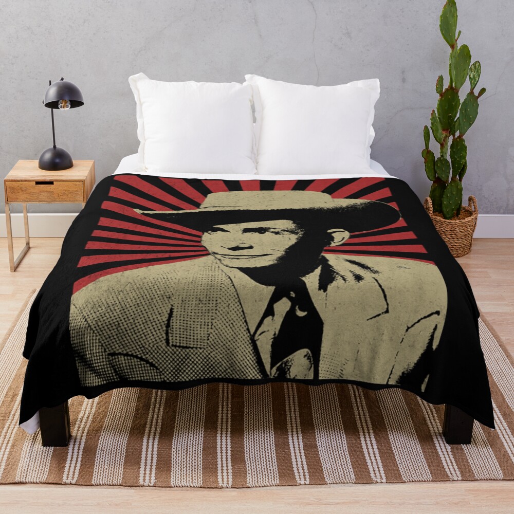 Hank Williams Iii Vintage Style Design Fan Art Design Throw Blanket