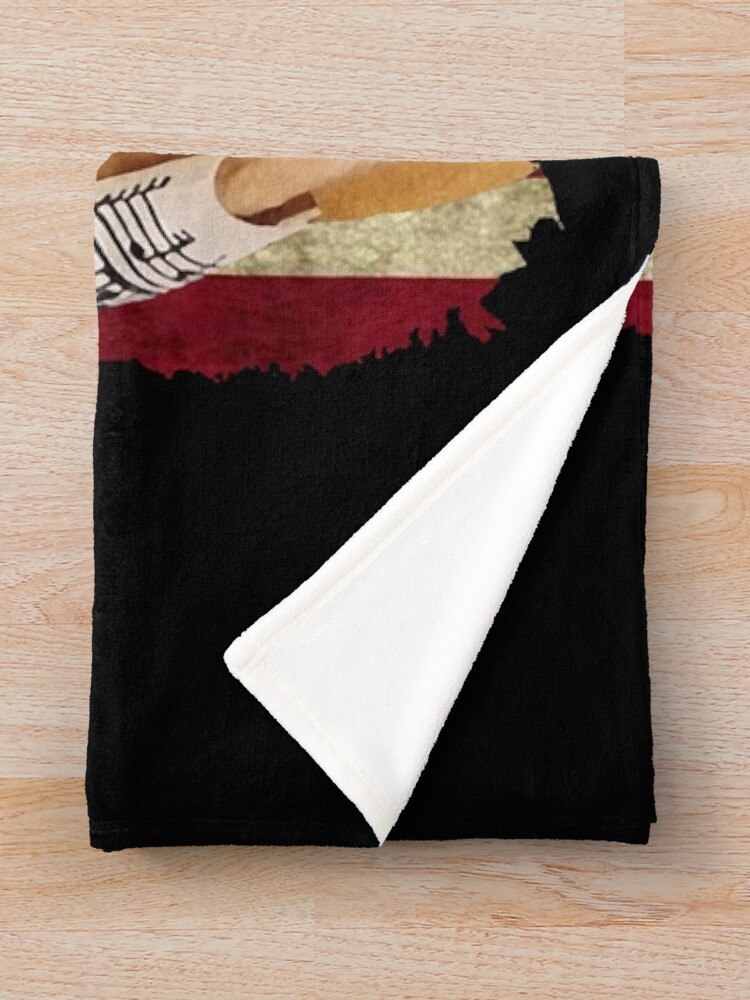 Hank Guitar Distressed Classic T Shirt Throw Blanket - Image 2