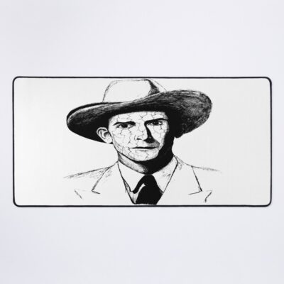 Poor Hank Williams Black Portrait Pen Drawing Transparent Mouse Pad