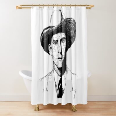 Poor Hank Williams Black Portrait Pen Drawing Transparent Shower Curtain