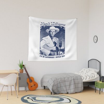 Hank Williams Iii Vintage Faded Style Fan Design Tapestry