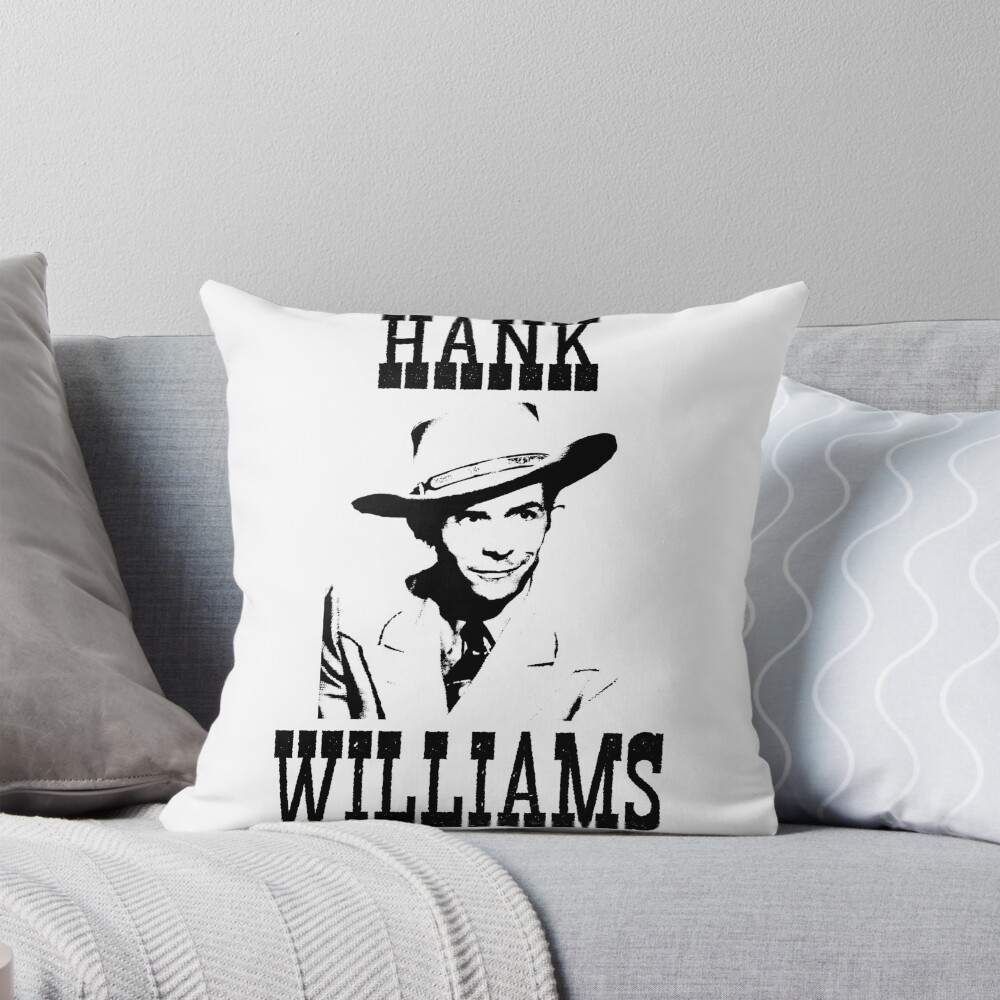 Hank Williams Basic Design Throw Pillow
